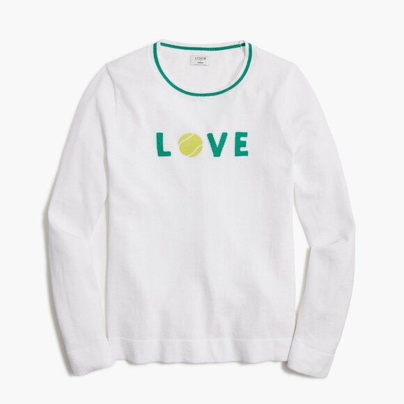 J. Crew Tennis Teddie Sweater Preppy Academia Collegiate in Intarsia XL - Picture 1 of 12